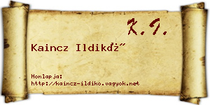 Kaincz Ildikó névjegykártya