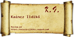 Kaincz Ildikó névjegykártya