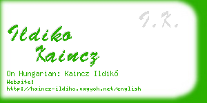 ildiko kaincz business card