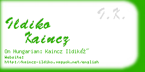 ildiko kaincz business card